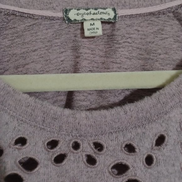 Cold Shoulder Sweater Purple Maude Floral Stitching Design Women's Medium - Picture 3 of 4